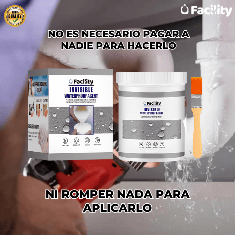 Sellador Impermeabilizante Invisible Facility® : Compra 500ml y Recibe + 500ml y 2 Brochas de Regalo